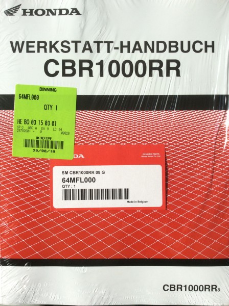 Werkstatthandbuch Basisbuch Reparaturanleitung CBR1000RR Fireblade SC 59 2008 Service Manual 64MFL00