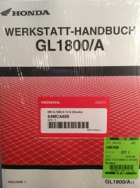 Werkstatthandbuch GL1800 ab Bj 2012 Gold Wing Service Heft Manual