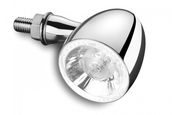 Kellermann LED-Blinker- / Begrenzungsleuchte Bullet 1000 PL white, chrom-glänzend, klares Glas