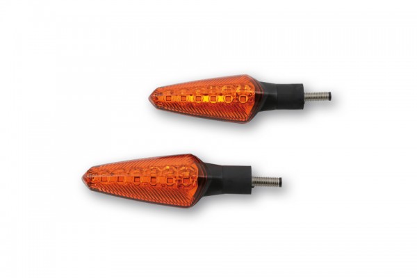 KOSO LED Blinker NUOVO, schwarz, gelbes Glas