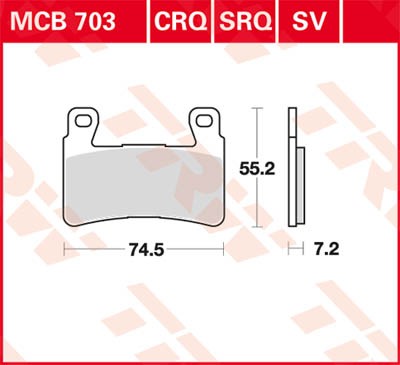 TRW Lucas Sinterbelag MCB703SV