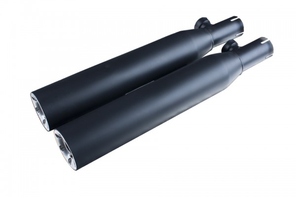 Highway Hawk Eagle M7 Straight Cut 2in2 Endtöpfe, mattschwarz
